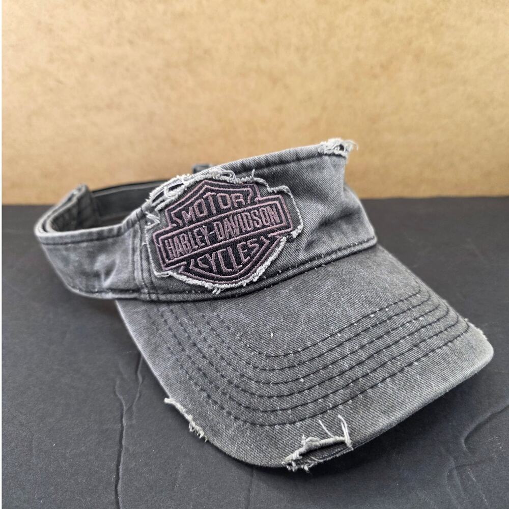 Harley-Davidson sun visor distressed charcoal-grey color